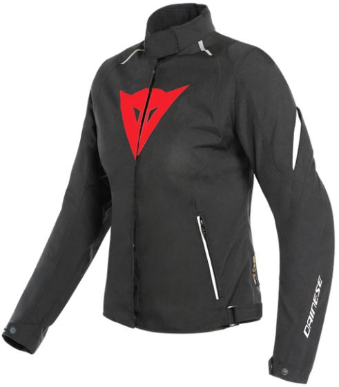 Dainese Laguna Seca 3 Ladies D-Dry WP Textile Jacket - Black/Lava Red/White