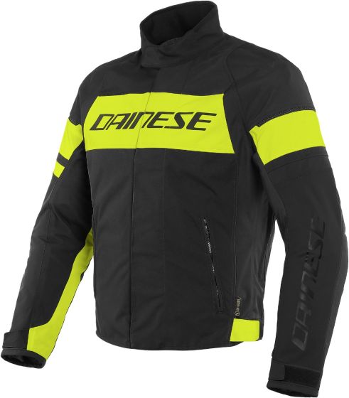Dainese Saetta D-Dry WP Textile Jacket - Black/Fluo Yellow