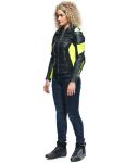Dainese Racing 4 Lady Leather Jacket - Black/Fluo-Yellow