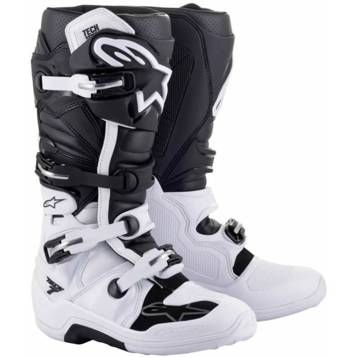 b*e様 Alpinestars Tech 7 バイクブーツ 黒/白 Alpinestars Tech 7 Motocross Boots - White Black with Reward