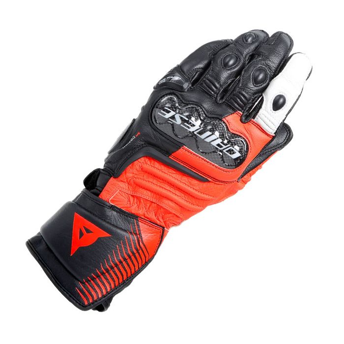 Dainese Carbon 4 long Leather Gloves - Black/Red/White With Reward