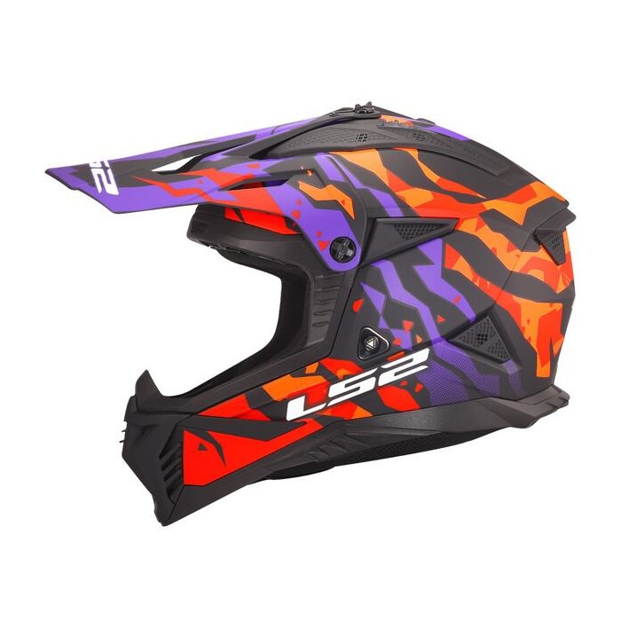467082351 LS2 MX708 Fast II - Grotesk Matt Purple/Orange
