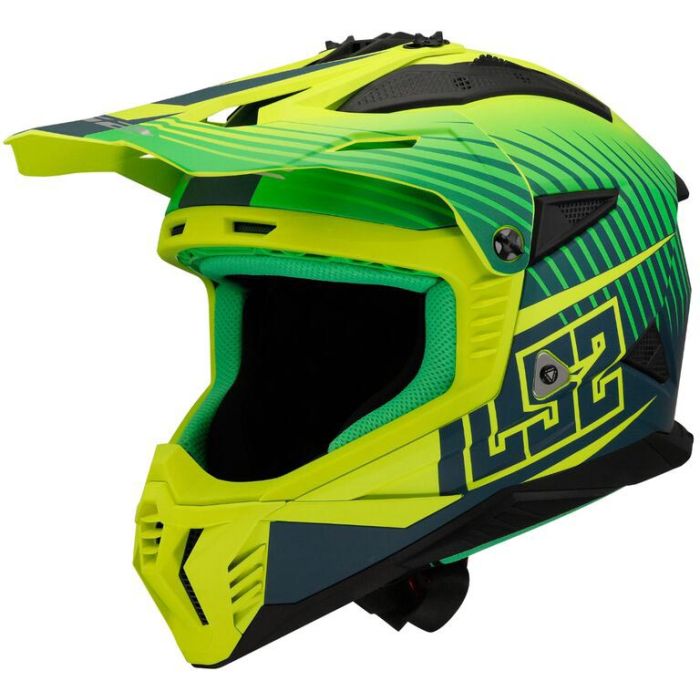 467082160 LS2 MX708 Fast II - Duck Matt Hi-Vis Green/Yellow