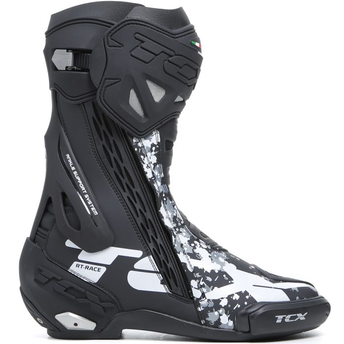 TCX RT-Race Boots - Black/White/Grey with FREE UK Delivery and