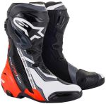 Alpinestars Supertech-R V2 Boots - Black/Red Fluo/White/Grey