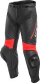 Dainese Delta 3 Leather Trousers - Black/Fluo Red