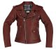 Richa Brighton Ladies Leather Jacket - Burgundy