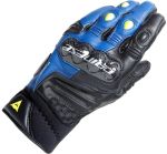 Dainese Carbon 4 Short Leather Gloves - Racing Blue/Black/Fluo Yellow