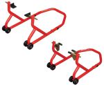 Biketek Series 3 Front And Rear Track Paddock Stand Set - Red