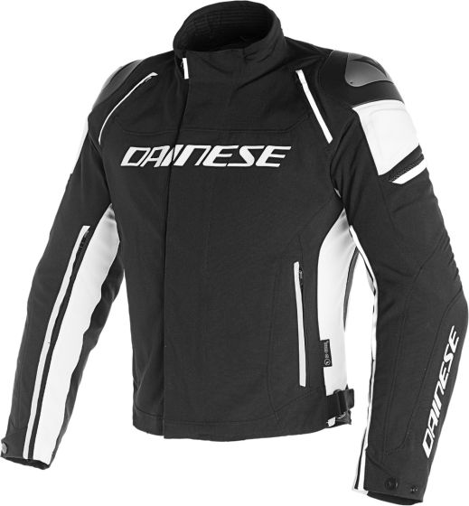 Dainese Racing 3 D-Dry WP Textile Jacket - Black/White