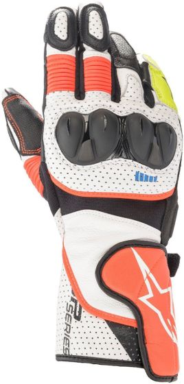 Alpinestars SP-2 V3 Gloves - White/Red/Fluo Yellow/Black