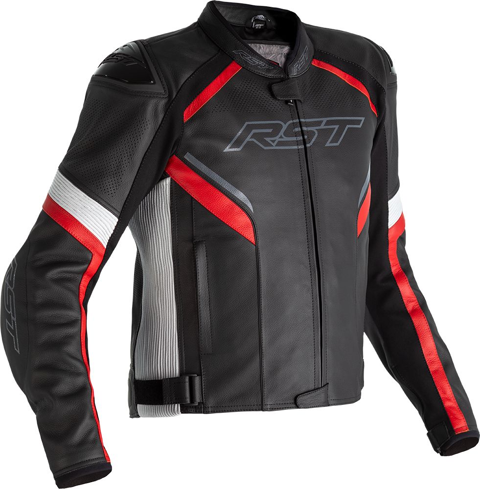 RST Sabre CE Airbag Leather Jacket - Black/Red with FREE UK Delivery