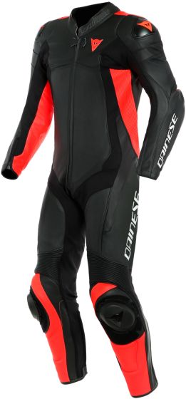 Dainese Assen 2 One-Piece Suit - Black/Fluo Red