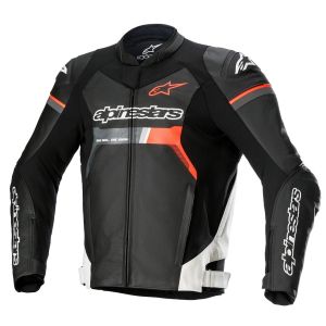 Alpinestars Gp Force Leather Jacket - Black/White/Fluo Red