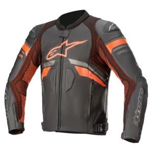 Alpinestars GP Plus R V3 Rideknit Leather Jacket - Black/Red Fluo