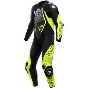 Dainese Audax D-Zip Perforated One-Piece Suit - Black/Yellow Fluo/White