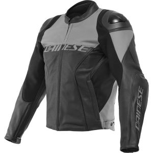 Dainese Racing 4 Perforated Leather Jacket - Black/Charcoal-Grey