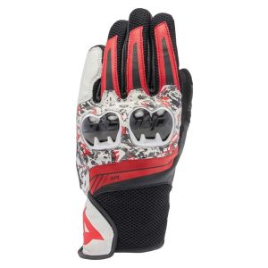 Dainese Mig 3 Leather Gloves - Black/Red Spray/White