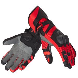 Rebelhorn Fighter Leather Gloves - Black/Fluo Red