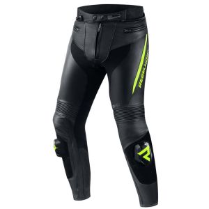 Rebelhorn Fighter Leather Trousers - Black/Fluo Yellow