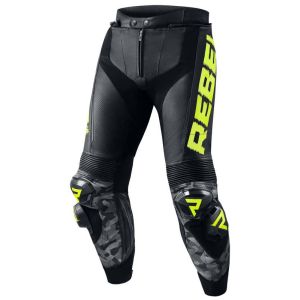 Rebelhorn Rebel Leather Trousers - Black/Fluo Yellow