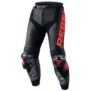 Rebelhorn Rebel Leather Trousers - Black/Fluo Red
