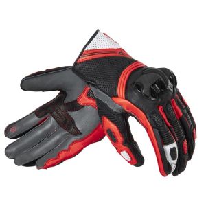 Rebelhorn ST Short Leather Gloves - Black/Grey/Red