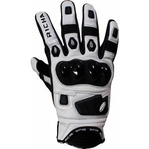 Richa Rock Short Leather Gloves - Black/White