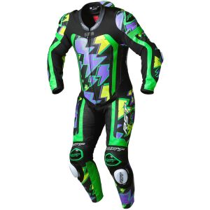 RST Pro Series Evo Airbag CE One-Piece Suit - Neon Green/Purple Bolt 
