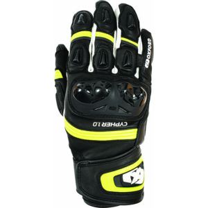 Oxford Cypher 1.0 Short Leather Gloves - Black/White/Yellow