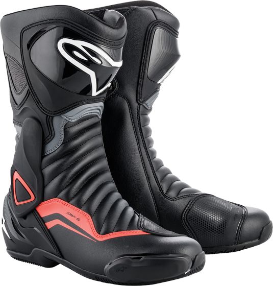 Alpinestars SMX-6 v2 Boots - Black/Grey/Red Fluo