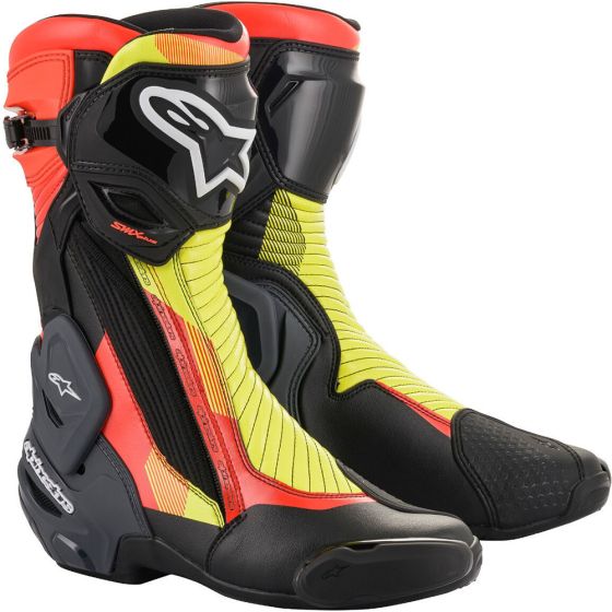 Alpinestars SMX Plus v2 Boots - Black/Red/Yellow/Grey