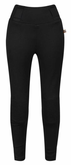 MotoGirl Ribbed Knee Leggings - Black With Reward Points and Free