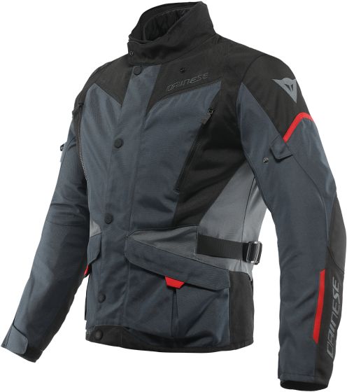 Dainese Tempest 3 D-Dry WP Textile Jacket - Ebony/Black/Lava Red