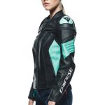 Dainese Racing 4 Lady Leather Jacket - Black/Aqua Green