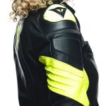 Dainese Racing 4 Lady Leather Jacket - Black/Fluo-Yellow