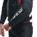 Dainese Avro 5 Leather Jacket - Black/White/Red Lava