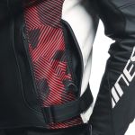 Dainese Avro 5 Leather Jacket - Black/White/Red Lava