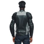 Dainese Racing 4 Perforated Leather Jacket - Black/Charcoal-Grey