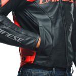 Dainese Racing 4 Perforated Leather Jacket - Black/Fluo-Red