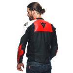 Dainese Sportiva Perforated Leather Jacket - Matt Black/Lava Red
