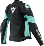 Dainese Racing 4 Lady Perforated Leather Jacket - Black/Aqua Green