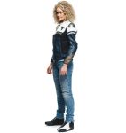 Dainese Rapida Lady Leather Jacket - Black/White/Blue
