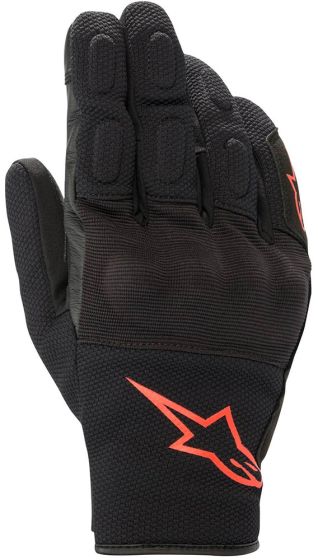 Alpinestars S Max Drystar WP Gloves - Black/Red Fluo