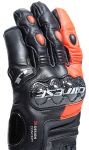 Dainese Carbon 4 Short Leather Gloves - Black/Fluo Red