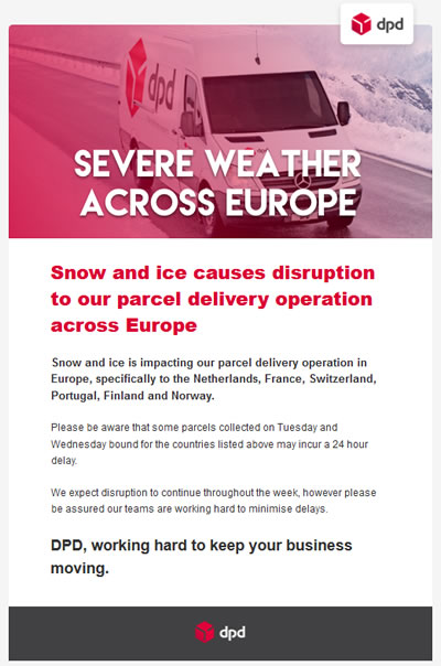 DPD Snow Delay